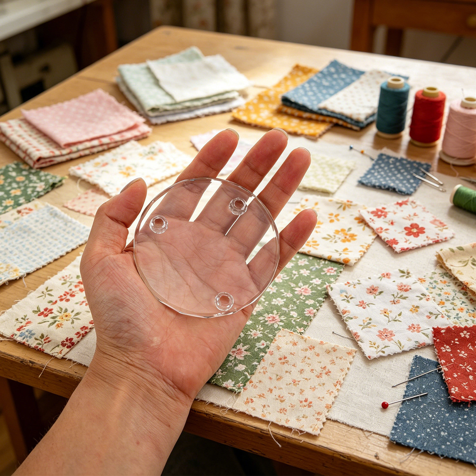 Paper Weight Crystal - 2Pcs Clear Glass Fabric Pattern Weights