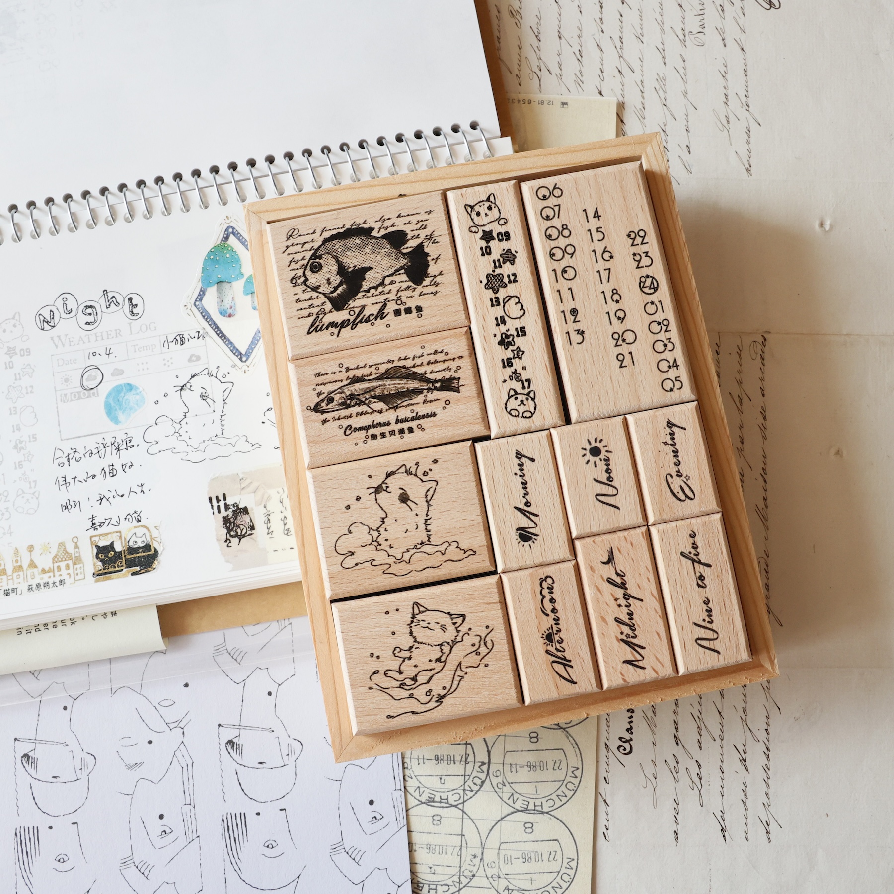 Two Raccoons Vintage Little Ca - đánh giá và giá Rubber Date Stamp
