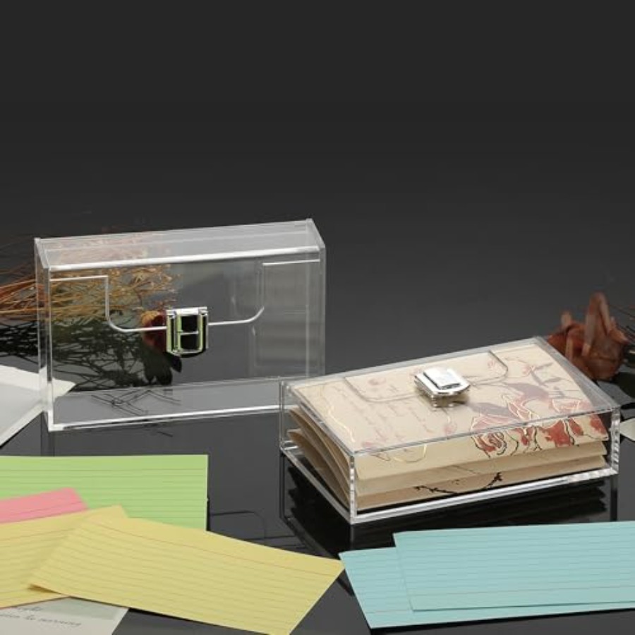 2 Pack Clear Acrylic Index Car - đánh giá và giá Card Index Box