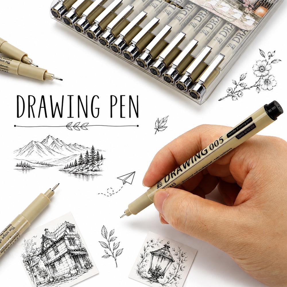 12Pcs Pigment Liner Art Marker - đánh giá và giá Correction Pen Fine