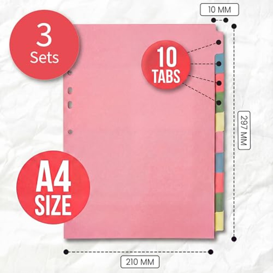 3 Pack] Binder Dividers with T - đánh giá và giá Tab Divider A4