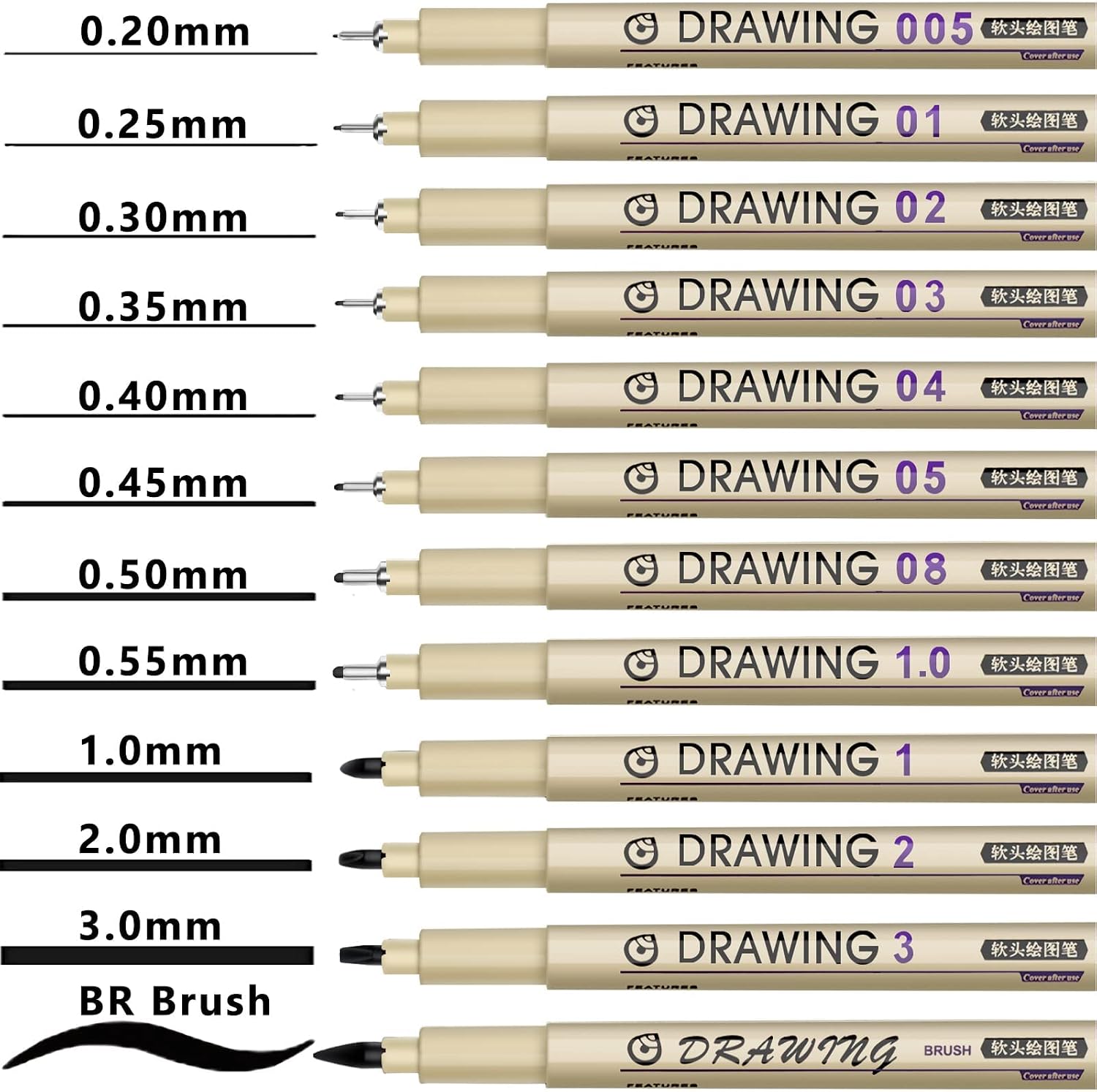 12 Black Fine Liner Drawing Pe - đánh giá và giá Archive Box Set