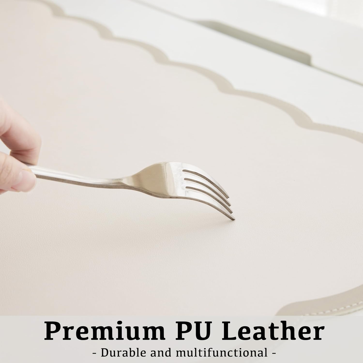 Scalloped Desk Mat 31.5x15.7 L - đánh giá và giá Leather Desk Pad