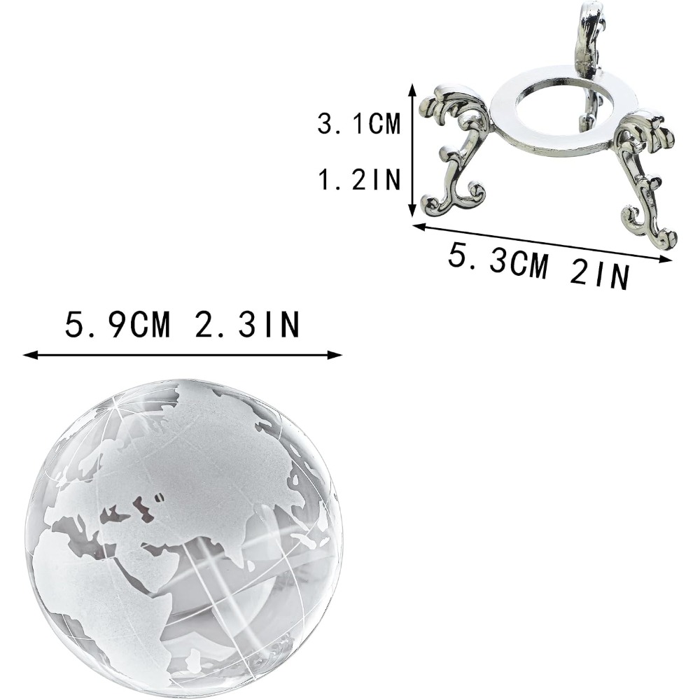 60mm Crystal Earth Globe Paper - đánh giá và giá Paper Weight Crystal