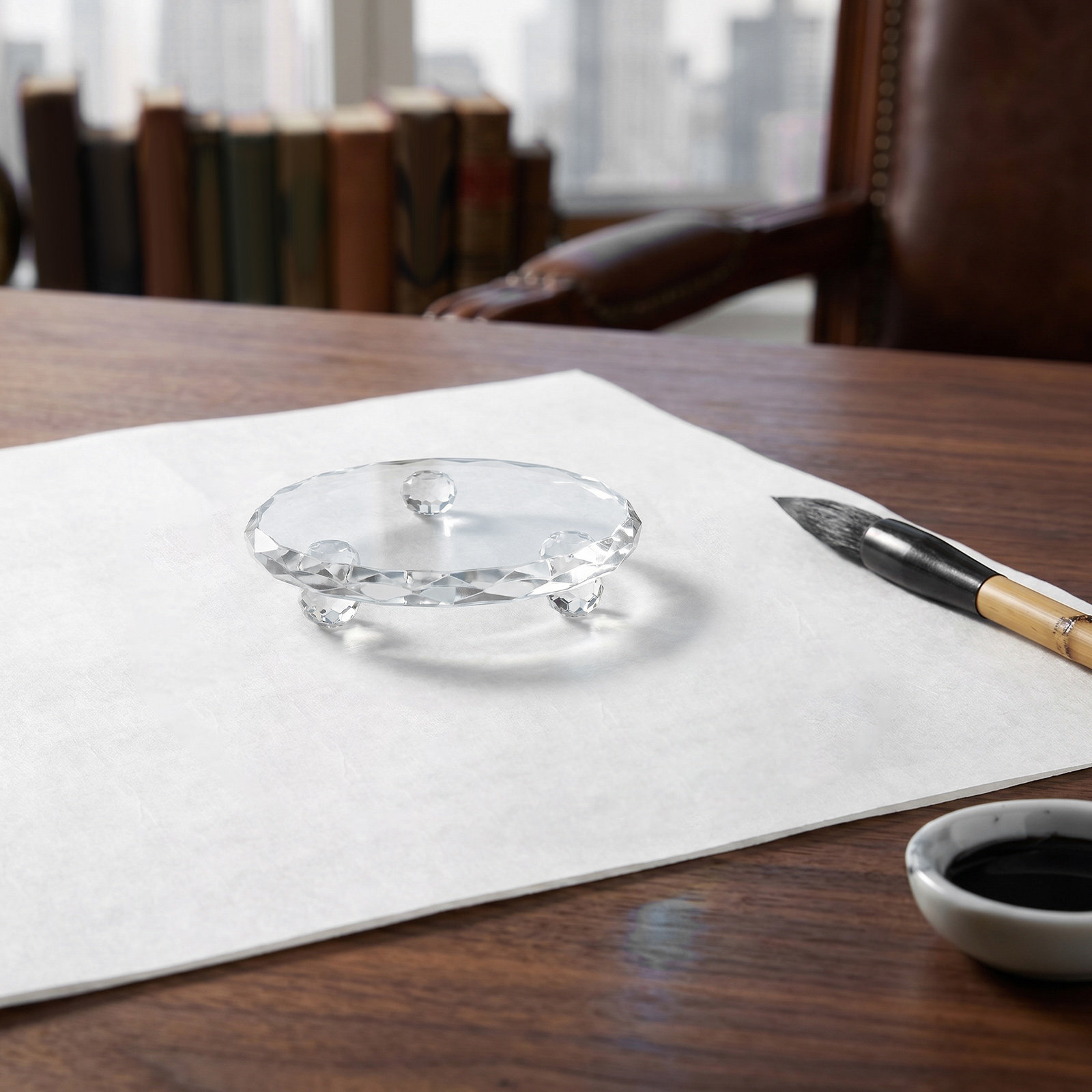2Pcs Clear Glass Fabric Patter - đánh giá và giá Paper Weight Crystal