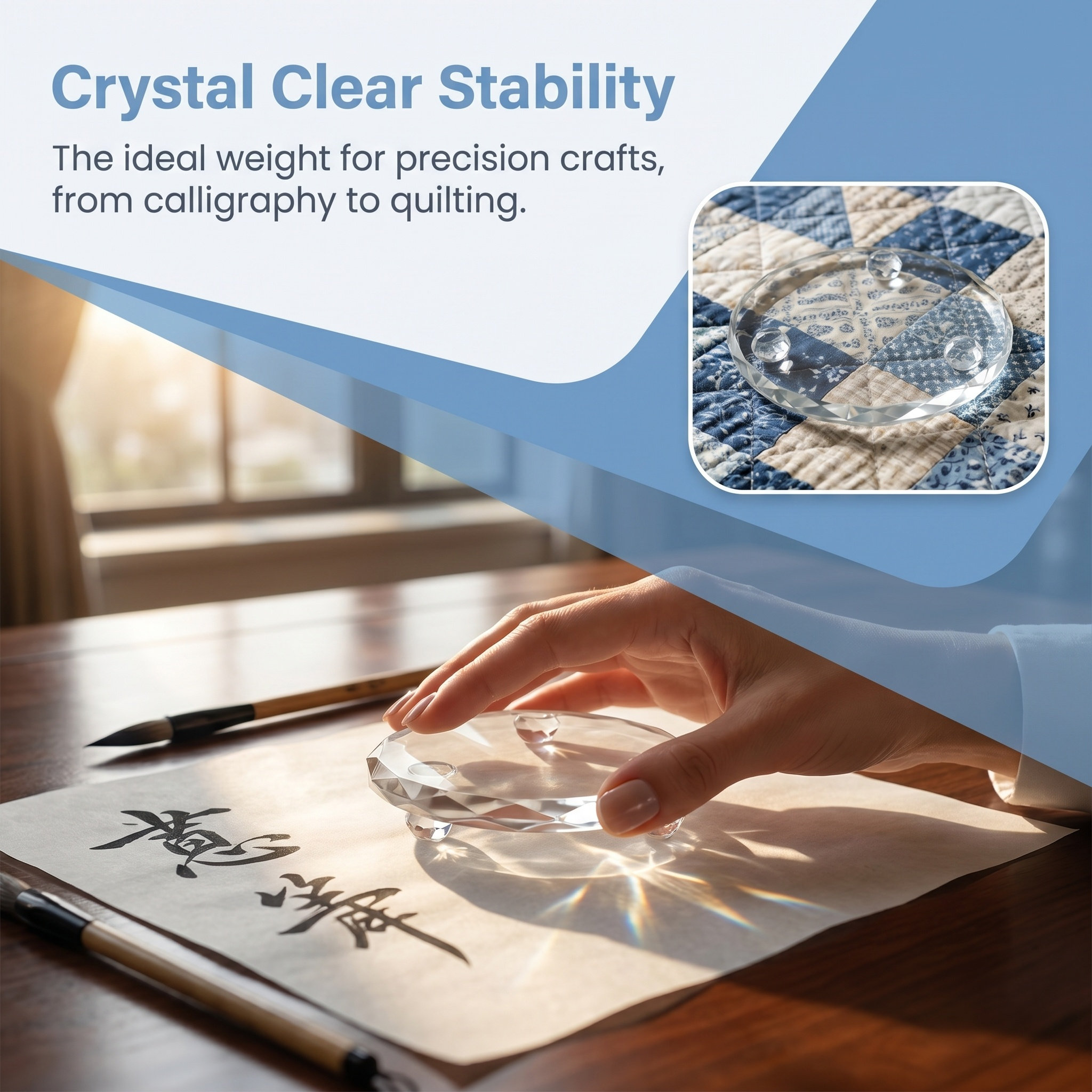 2Pcs Clear Glass Fabric Patter - đánh giá và giá Paper Weight Crystal