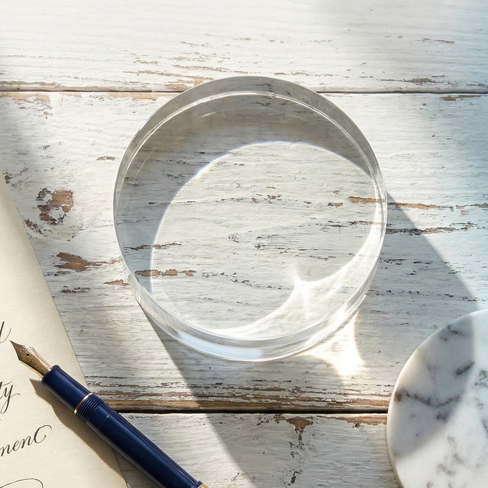 Round Clear Crystal Paperweigh - đánh giá và giá Book Weight Glass
